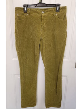 J.Jill SlimLeg Corduroy Pants Size 8 Olive Green